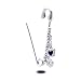 Sterling Silver Pendant Pin With Heart Charms