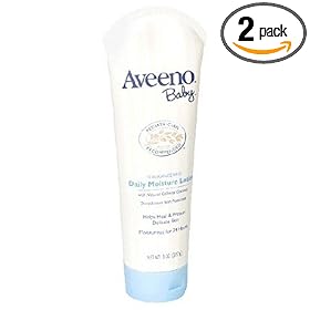 Aveeno Baby Daily Moisture Lotion, Fragrance Free, 8-Ounce Tubes (Pack of 2)
