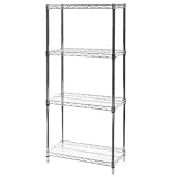 SI 12 Deep x 24 Wide Chrome Wire Shelving Unit with Four Shelves