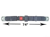 2-Point Lap Seat Belt, Navy, 74 Inch Length, with Push Button Release