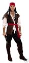 carribean style pirate fancy dress costume adult mens one size