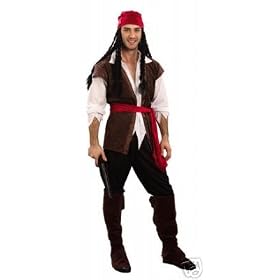 Mens Caribbean Pirate Costume Chest 38"
