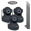 Foscam Pan & Tilt Wireless IP Camera with 9bdi antennas Black, 3 pack - FI8918W