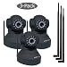 Foscam Pan & Tilt Wireless IP Camera with 9bdi antennas Black, 3 pack - FI8918W