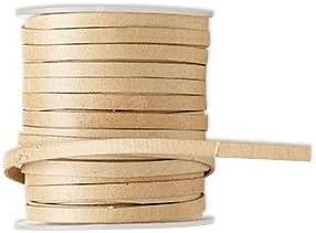 Genuine Flat Leather Lace Tan 4x1.5mm 10 Yard Section (Spool is not included)