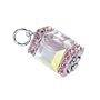 Made with Swarovski Elements� Cube Multifaceted Clear AB Crystal .925 Sterling Silver with 12mm x 17mm Pendant Charm