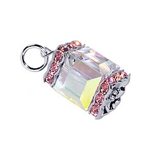 Buy Ladies Clear Cube Swarovski Crystal 19 MM X 12 MM Pendant Charm by Gem Avenue