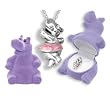 Hippopotamus Crystal Necklace in Purple Hippo Gift Box