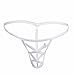FEESHOW Men's Openwork Pouch Underwear T Back G String Thongs White One size
