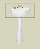 St. Thomas Creations 5001.082.01 Barcelona 8-Inch Centerset Pedestal Sink, White Finish. Drain stopper not included.