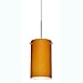 Besa Lighting 1BT-440480-SN 1X50W E12 Stilo 7 Pendant with Amber Matte Glass, Satin Nickel Finish