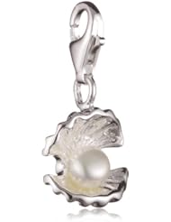 VINANI brand Germany 925 Sterling Silver Charm Pendant opened shiny Shell with small Pearl HMUO