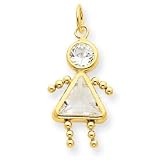 14k April Girl Gemstone Charm - JewelryWeb