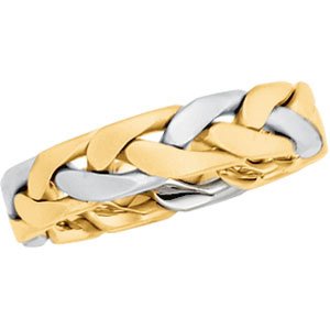 14K Two Tone Gold Hand Woven Band
