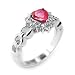 Women's Rosette Ruby Color Cubic Zirconia Rhodium Ring, Size: 5-11