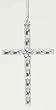 Visions of Faith Silver Flower Gem Cross Christmas Ornament 5"