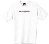 feel the gigabytes 100% Cotton Unisex Tee with funny Beware of the Geek Joke Text