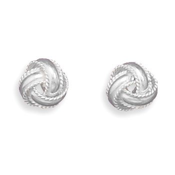 Sterling Silver Love Knot Stud Earrings