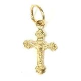 More details of product: 14K Gold Cross Charm Religious Crucifix Pendant 9x15