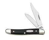 Case Cutlery 220 Case Medium Jack Pocket Knife with Stainless Steel Blades Medium Jet, Black Synthetic
