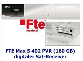 FTE Max S402 PVR mit 160 GB Festplatte digitaler Satreceiver [Elektronik]