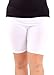 White Woman Plus Size Cotton Spandex Mid Thigh Shorts, 3XL