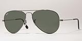 Ray Ban Sunglasses Aviator Large Metal RB3025 W0879 Gunmetal/Crystal Green, 58mm