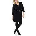 Merona&reg; Plus Elbow Sleeve Belted Wrap Dress - Black