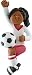 Africian American Female Soccer Player in Red Christmas Ornament