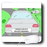 Londons Times Funny Society Cartoons - Silly Car Breaking Bumper Sticker - Mouse Pads
