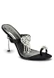 Women's 4 Inch Toe Ring Single Band Slide With Rhinestones