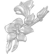 14K White Gold Flower Brooch
