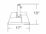 DC America UBP25251-BR Square Cast Stone Umbrella Base, Made from Rust Free Composite Materials, Bronze Powder Coated Finish