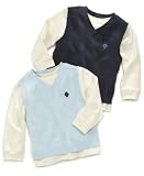 Greendog Baby Boy Long-Sleeved V-Neck Sweater with Tee