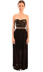 Strapless Fall Corset Natural   Waistline Floor Length Fitted Belted  Flowy Leather/Silk/Spandex Sweetheart Maxi Dress  With Rhinestones