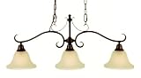 Murray Feiss F2035/3CB Vista Three-Light Billiard Chandelier in Corinthian Bronze and Cream Snow Glass Shades