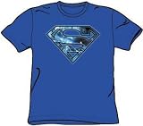 Superman ON ICE SHIELD Adult Size Royal Blue T-shirt Tee Shirt