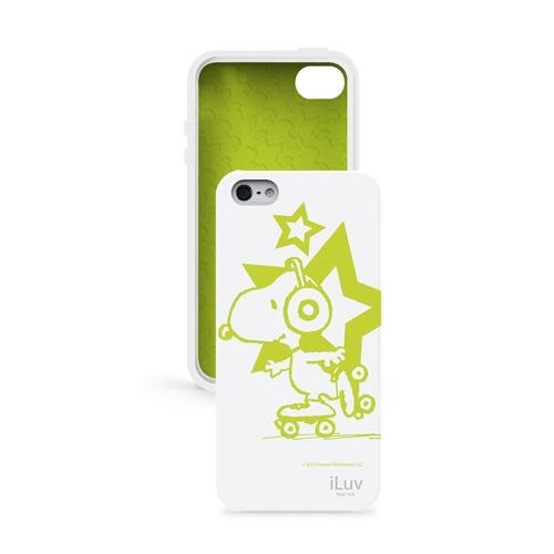 iLuv ICA7T381WHT Snoopy Glow-in-the-Dark Case for Apple iPhone 5 and iPhone 5S - 1 Pack - Retail Packaging - White