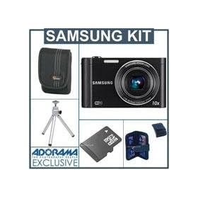 Samsung ST200F SMART 16MP Long Zoom Digital Camera, 1/2.3 CCD Sensor, 27mm Wide-Angle Lens, 10x Optical Zoom, 3 LCD Display - Bundle - with 8GB MicroSDHC Card , Carrying Pouch, Table Top Tripod, 4-slot Card Holder, Black