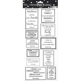 Me & My Big Ideas Sayings Stickers 5-1/2 Inch by 12 Inch Sheet Packaged, Family Quote