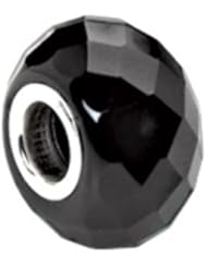 Silver Kera Facted Black Onyx Bead Charm 24784