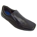 Mens Black Leather Ikon Fogle Slip On Shoes