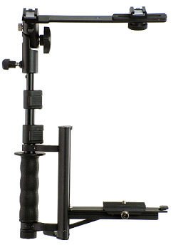 Camera Bracket FLIP FLASH ALZO Digital w/ Tilting Flash Umbrella Mount H-Bar - Achieve studio quality images with your Portable Flash Speedlight - for all DSLR - comparable to Custom Brackets Digital Pro-M