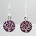 Sterling Silver and Purple Patina Tree of Life Earrings, #9152