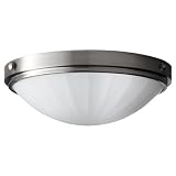 Murray Feiss Perry Brushed Steel 13" Wide Flushmount Light