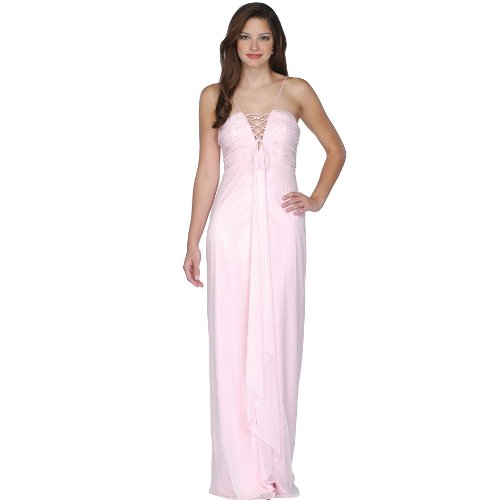 Formal Evening Gown. Pink Stretch Dress for Prom - Party - Wedding by Sean Collection (371)