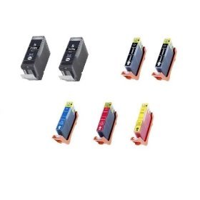 7 pack (2B/2B/1C/1M/1Y) Compatible for PGI-5BK & CLI-8 black & color print ink cartridge with chip Canon PIXMA iP 3300 3500 4200 4300 4500 5200 5200R MP 500 510 520 530 600 610 800 800R 810 830 950 960 970 MX 700 850 All-in-one inkjet printer