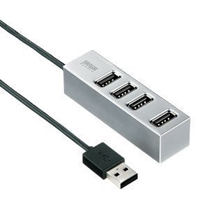 SANWA SUPPLY USB-HUB254SV 磁石付き4ポートUSB2.0ハブ(シルバー)