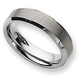 Tungsten Beveled Edge 6mm and Polished Band TU101-7