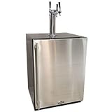 Marvel 61HK-BS-F 3 Tap Kegerator - Black Cabinet w/ Stainless Door - Pin Lo ....